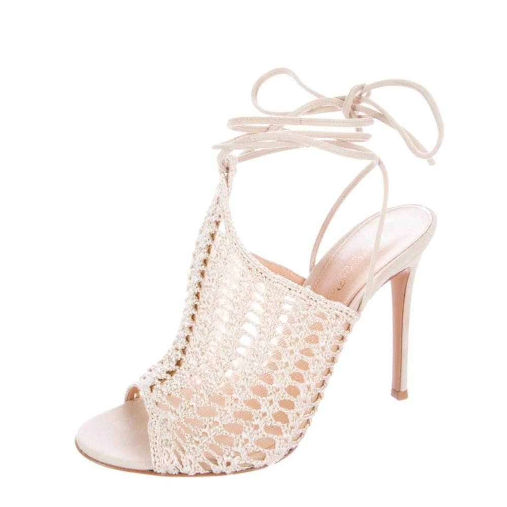 GIANVITO ROSSI BARDOT CROCHET SANDAL - Size 39